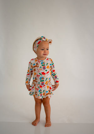 Classic Christmas Long Sleeve Romper