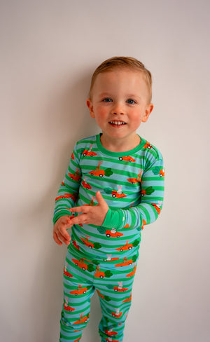 Hoppy Wheels Two-Piece Bamboo Pajamas