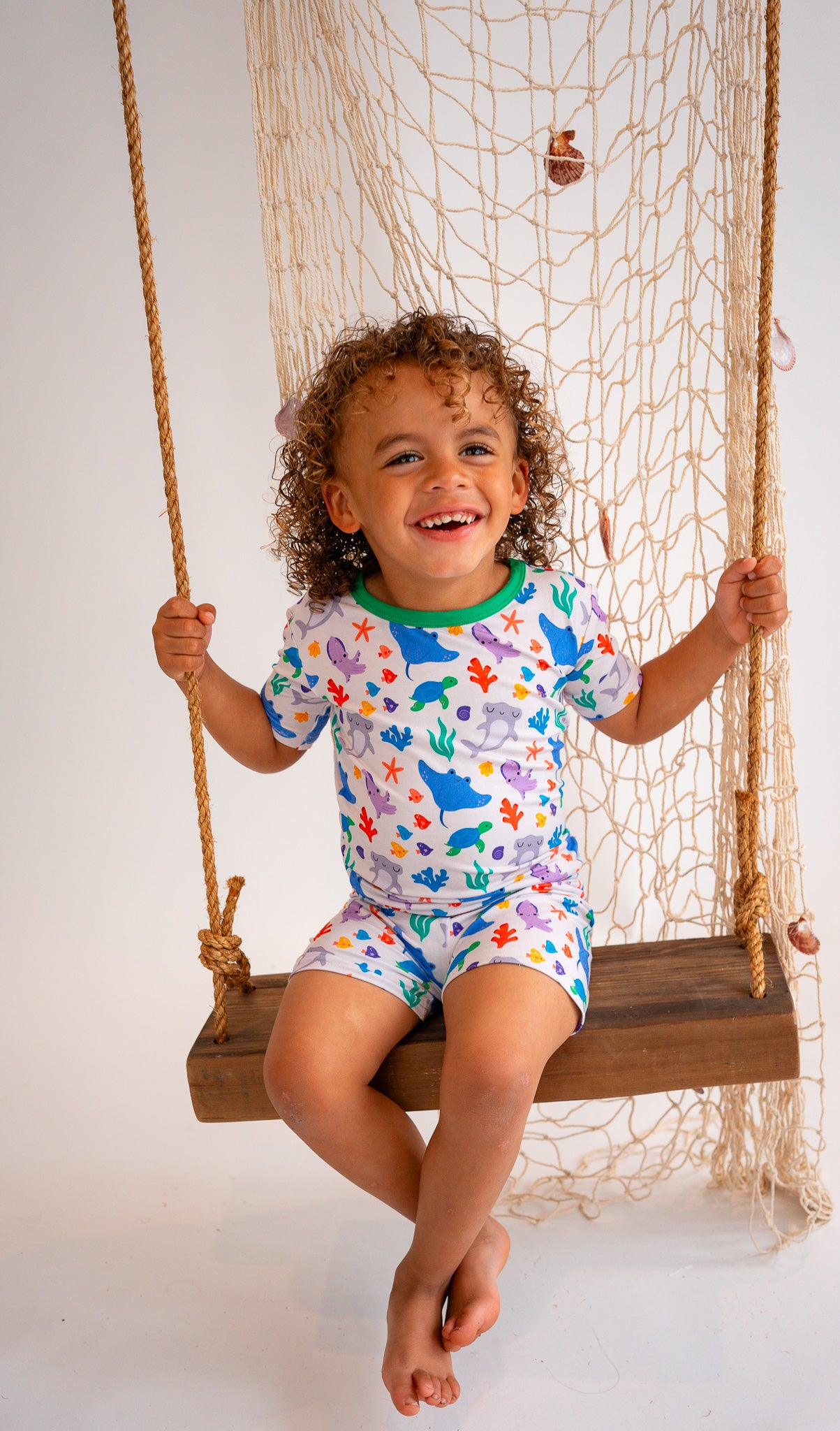 Ocean Animal "SEAS the day" Two Piece Short Sleeve & Shorts