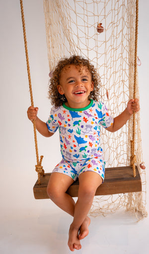 Ocean Animal "SEAS the day" Two Piece Short Sleeve & Shorts