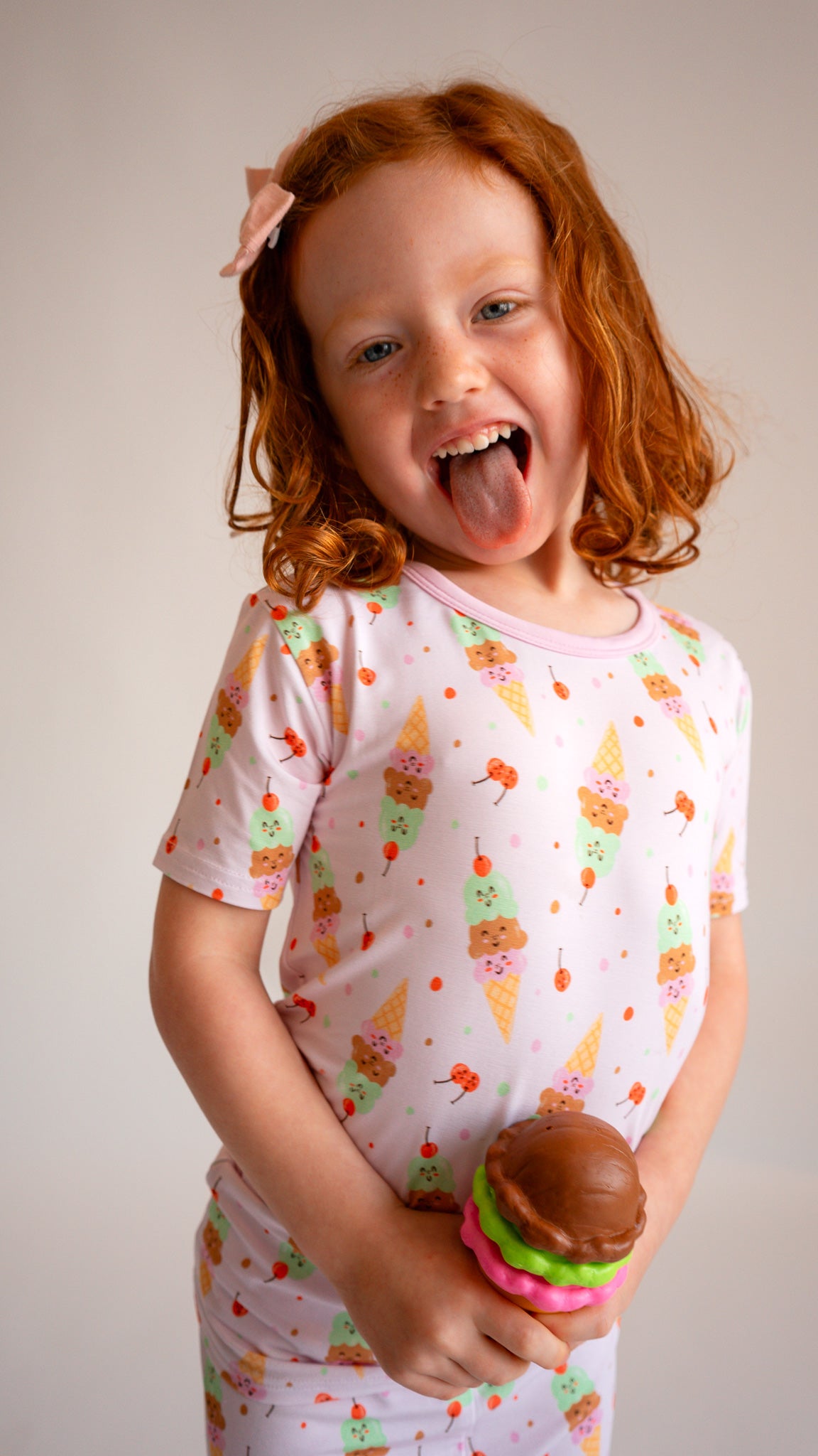 Ice Cream Sundae Snuggles Two-Piece Short Sleeve and Shorts