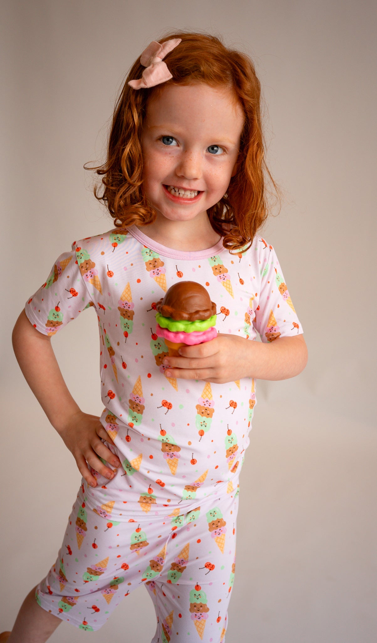 Ice Cream Sundae Snuggles Two-Piece Short Sleeve and Shorts