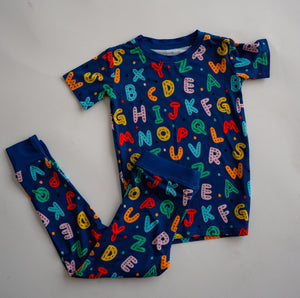 Alphabet "A to Zzz" Two Piece Pajamas