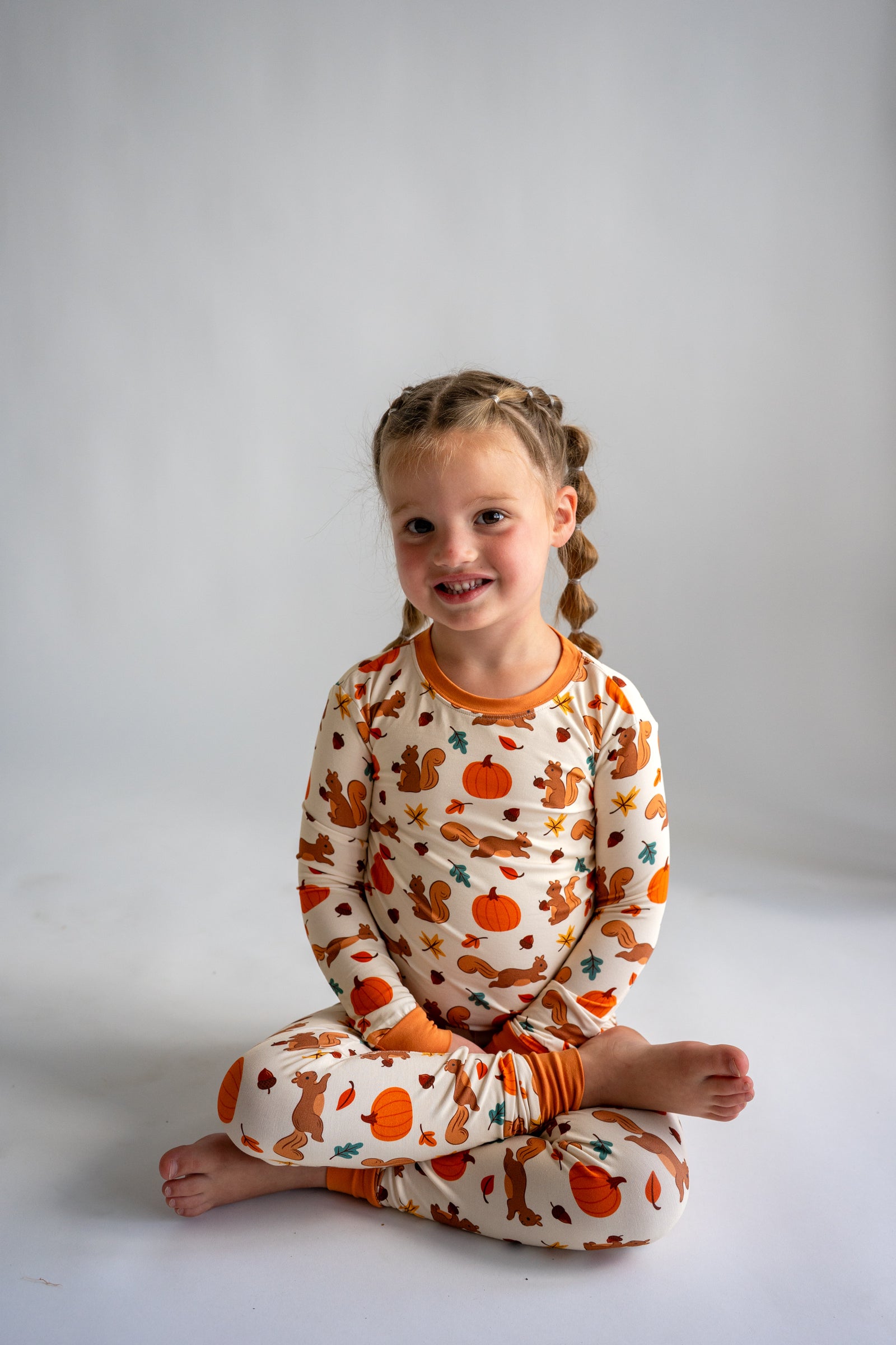 Pumpkin "Oh, nuts it's bedtime!" Two Piece Pajama