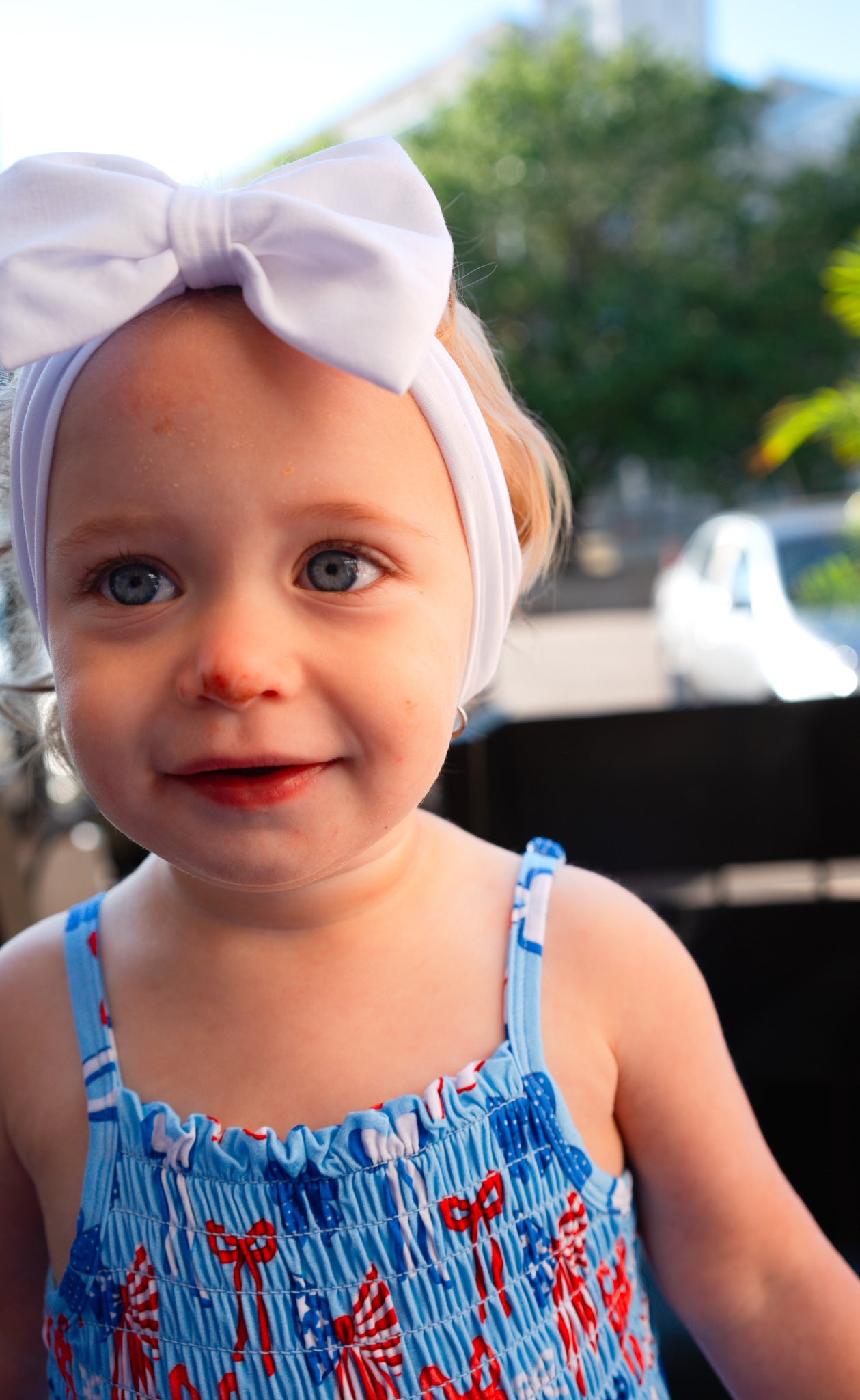 Fourth of July White Luxe Bow