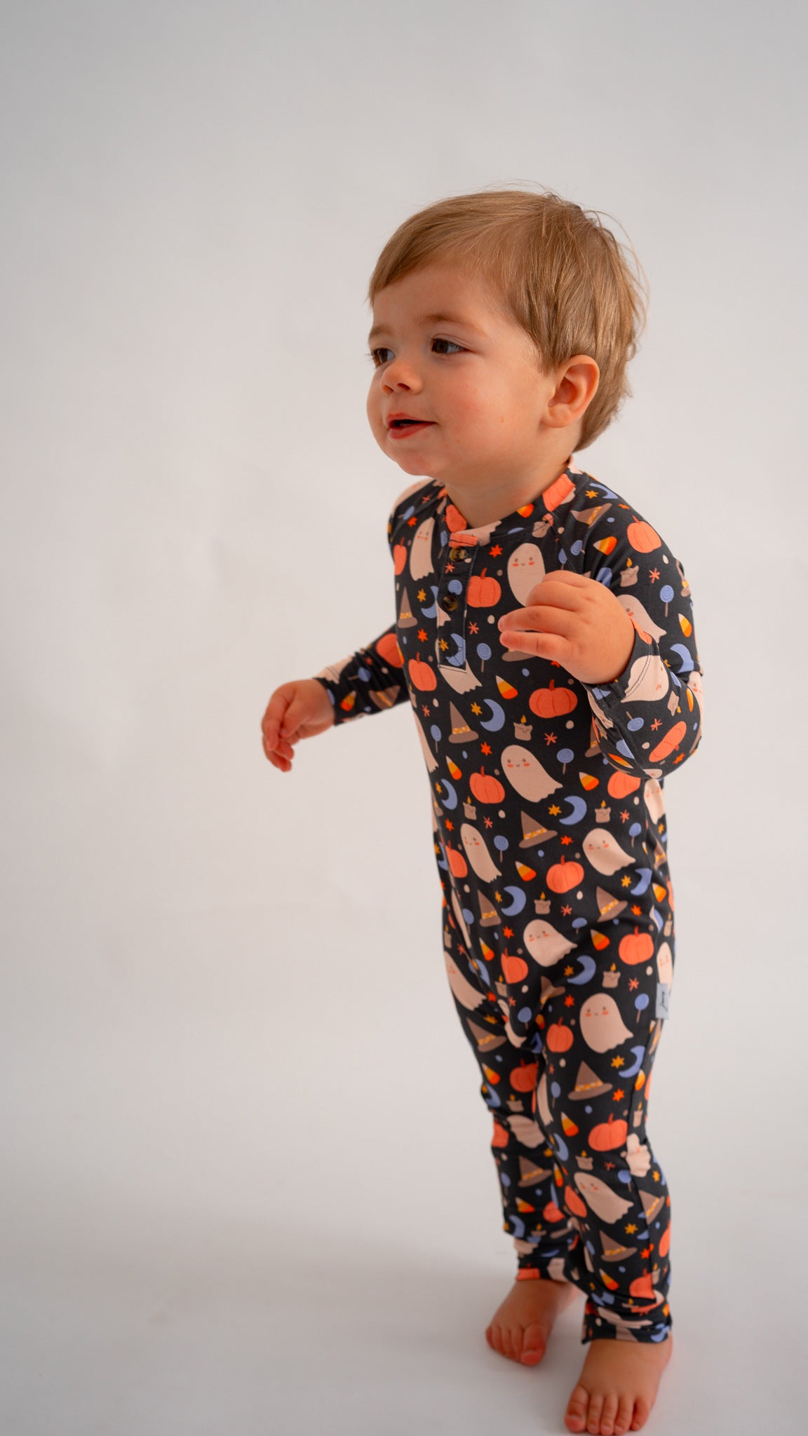 Halloween Long Sleeve Henley Romper