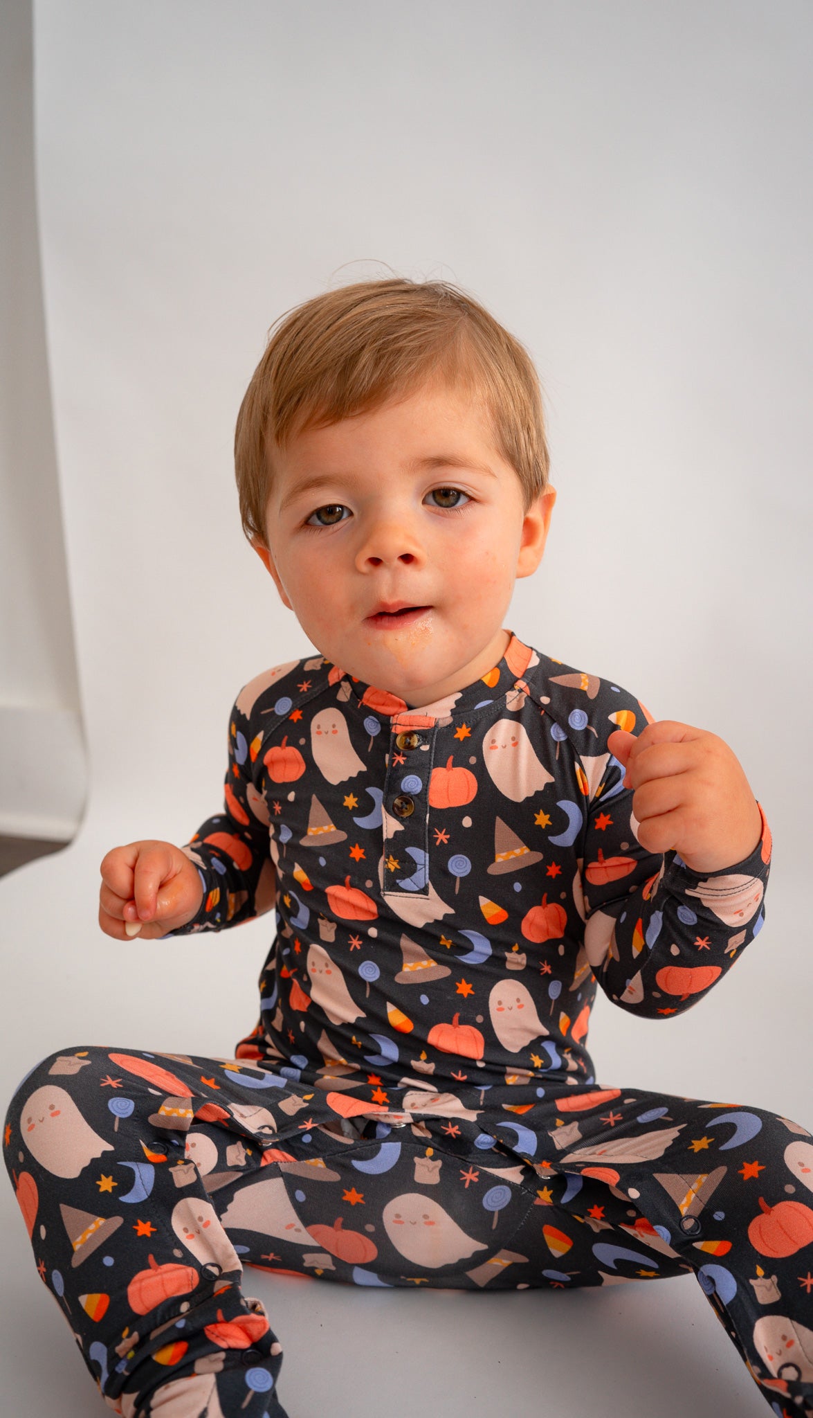 Halloween Long Sleeve Henley Romper