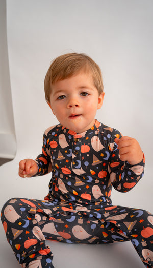 Halloween Long Sleeve Henley Romper