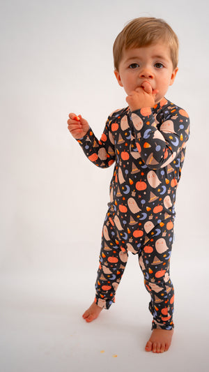 Halloween Long Sleeve Henley Romper