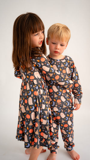 Halloween Long Sleeve Twirl Dress