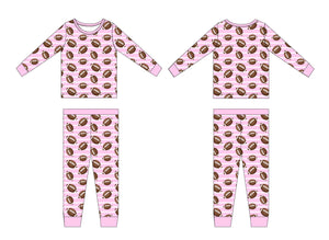 Girls Football Two-Piece Pajamas