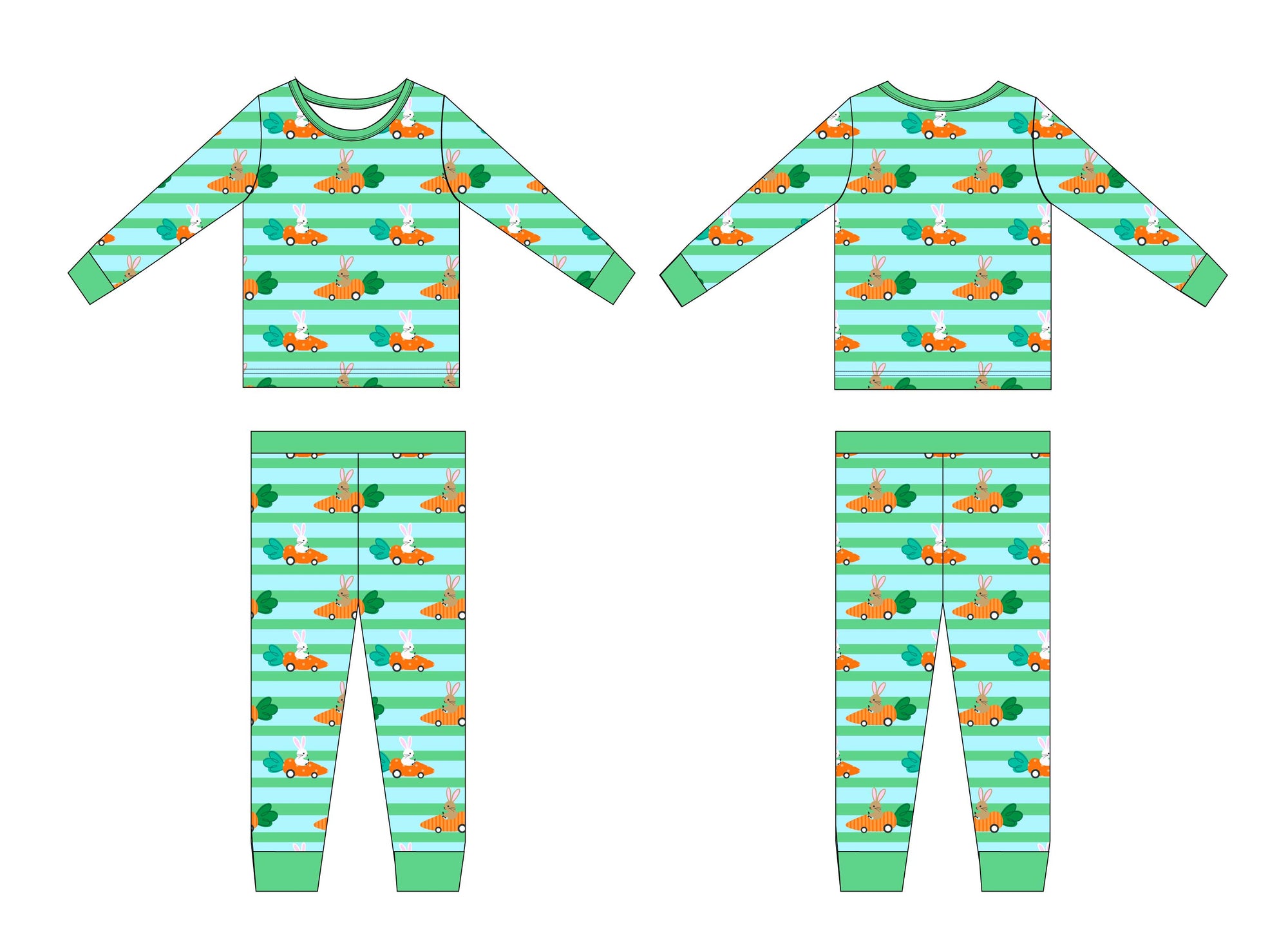 Hoppy Wheels Two-Piece Bamboo Pajamas