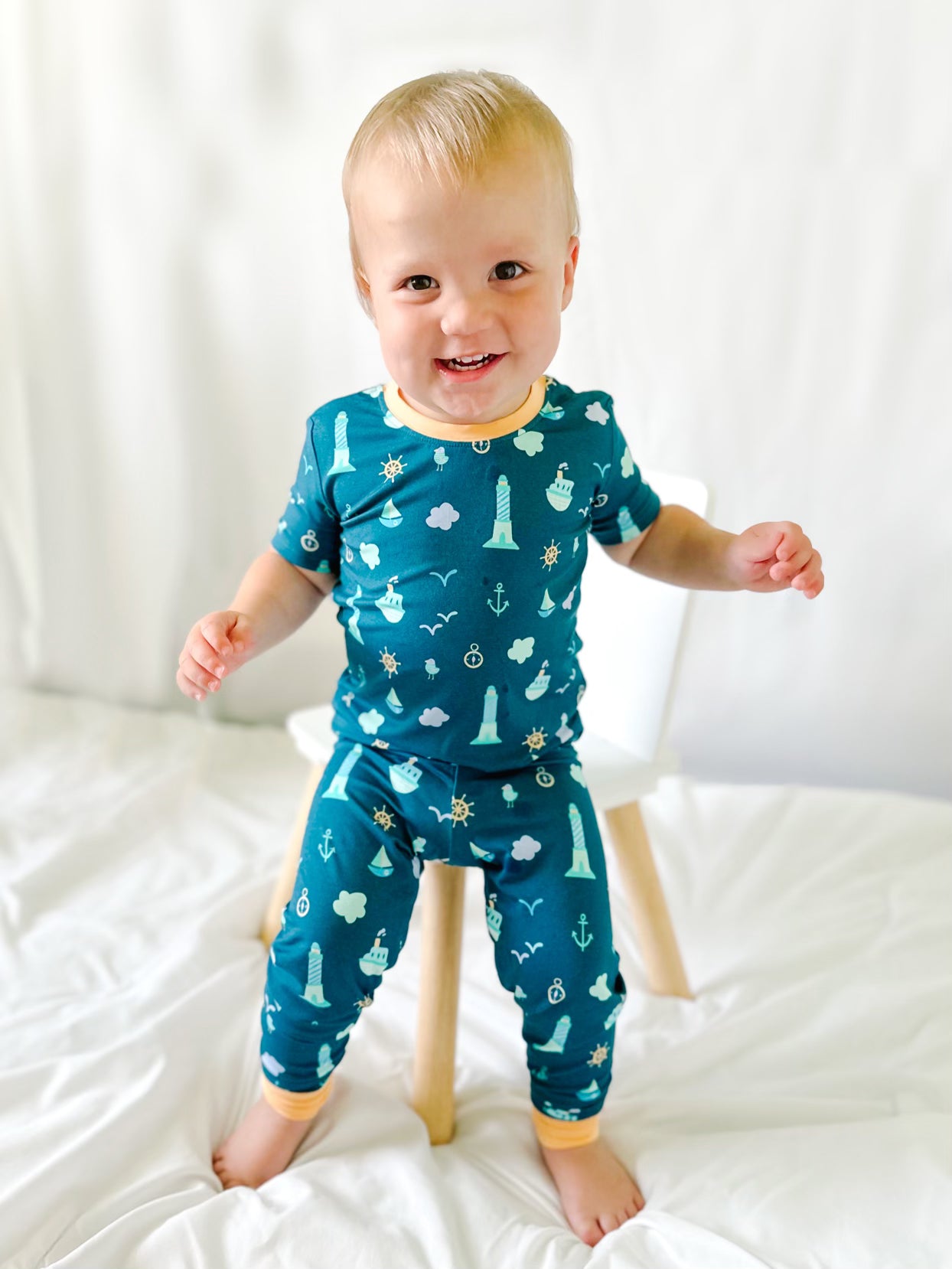 Coastal Vibes Bamboo Two-Piece PJ's