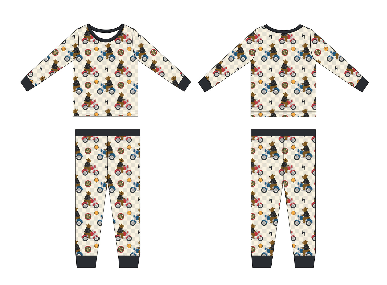 Biker Bear Two-Piece Pajamas (Bear Cub Biker Club)