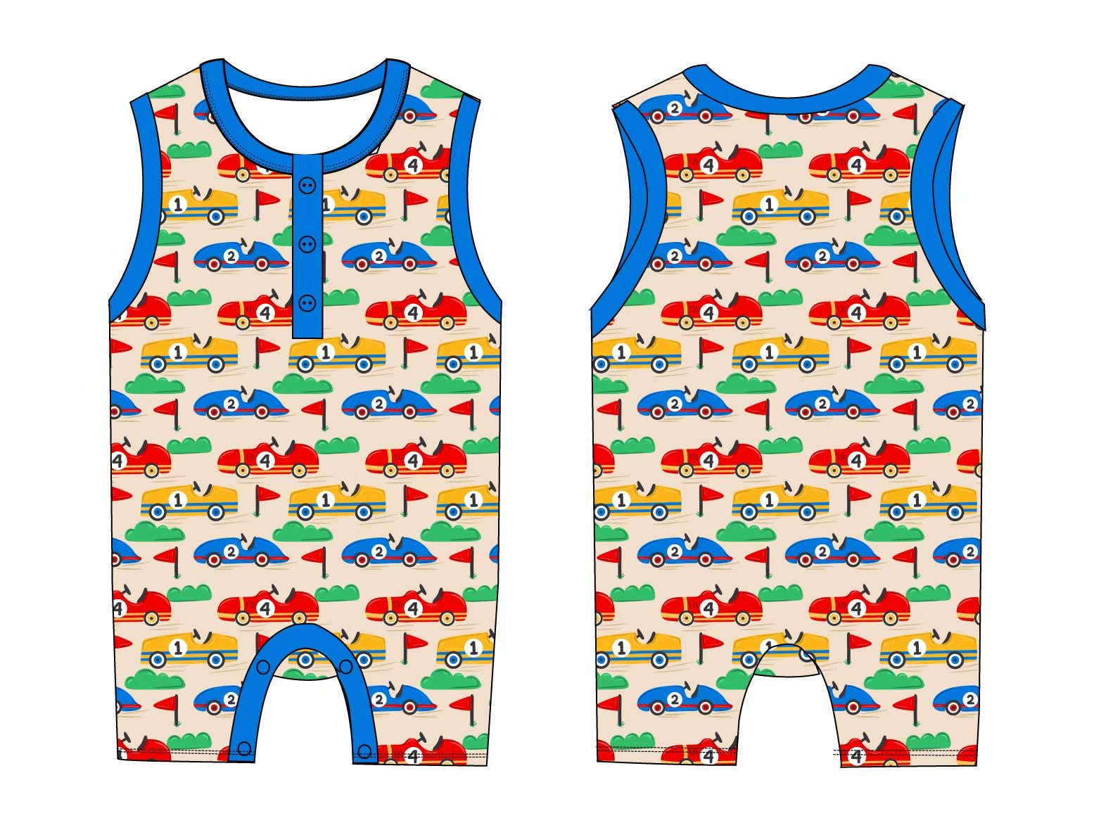 Vintage Car Tank Romper (RTS)