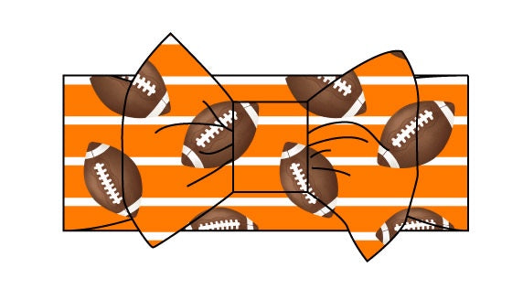 Orange Football Luxe Bow (pre-order)