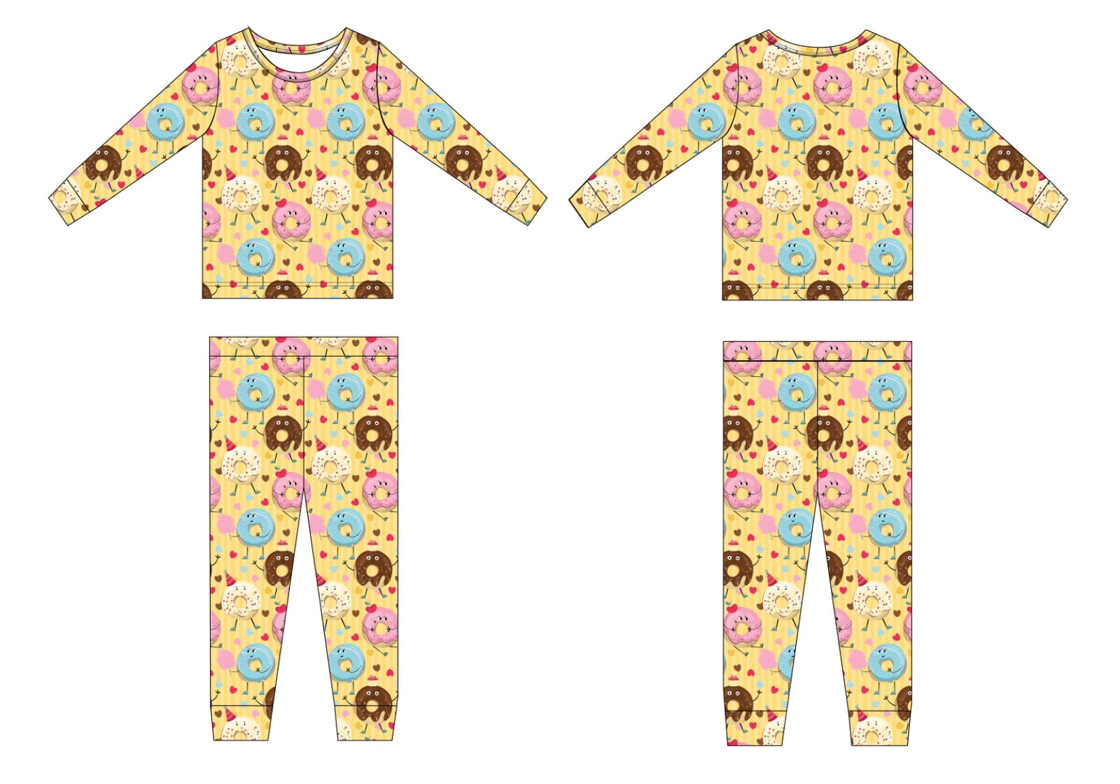 Yellow Donut Birthday Bamboo Two- Piece Pajamas (Pre-Order- Arrives November)